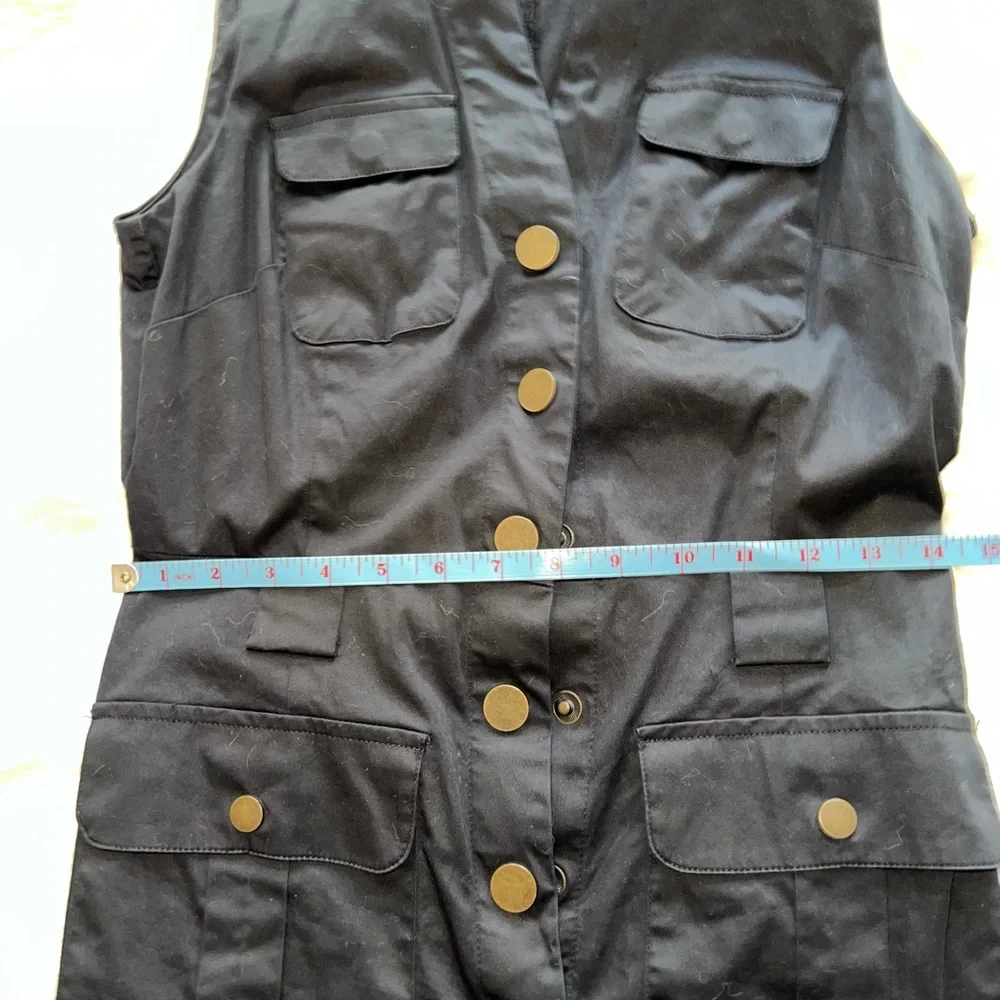 Banana Republic sleeveless black cargo shift dress size 2 - Picture 6 of 12